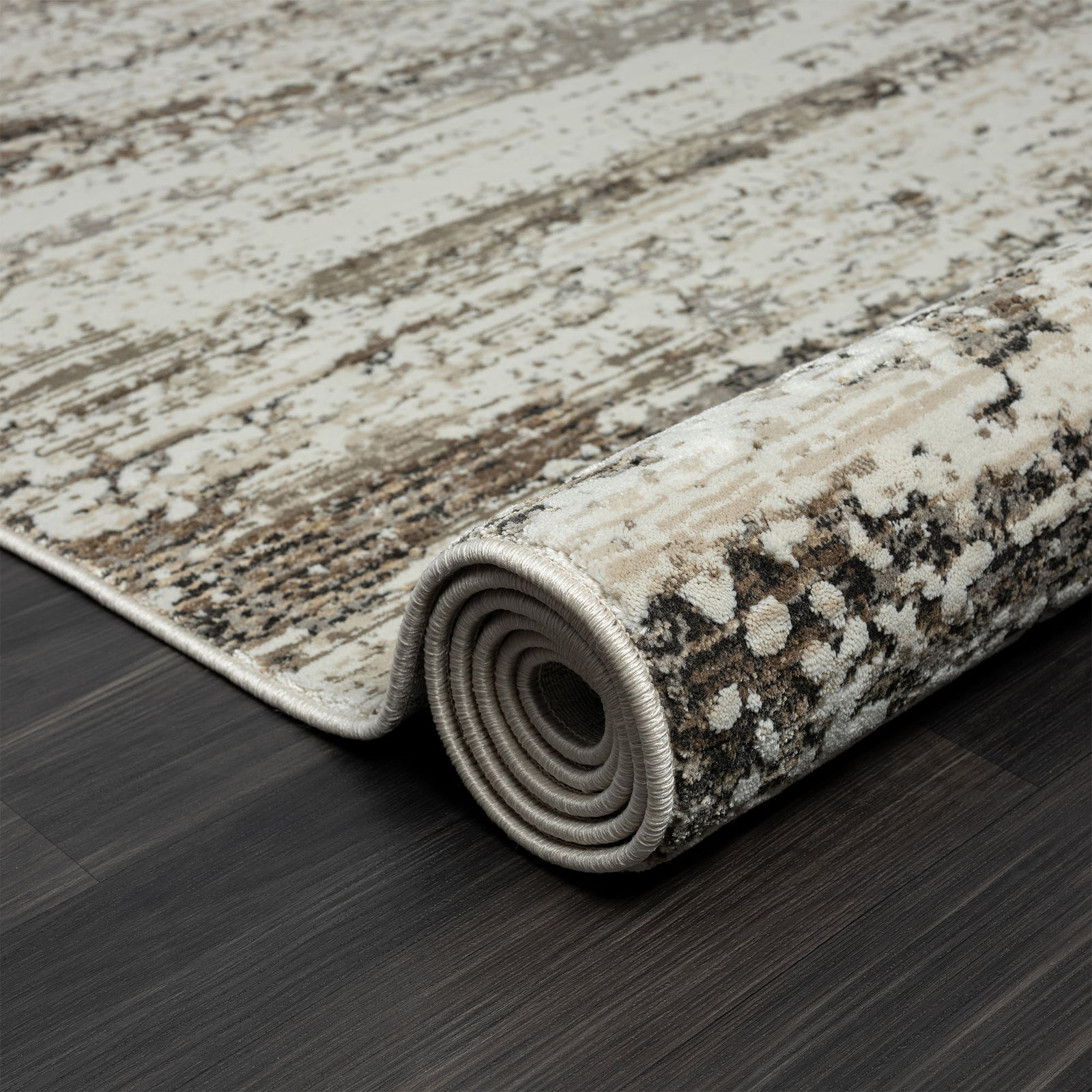 4' X 6' Beige Abstract Distressed Area Rug