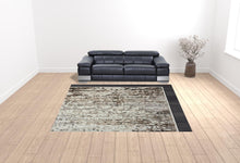 4' X 6' Beige Abstract Distressed Area Rug