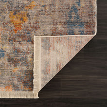 2' X 6' Beige Abstract Distressed Runner Rug