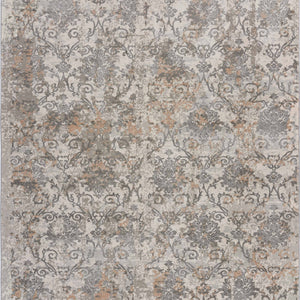 5' X 8' Cream Abstract Distressed Area Rug