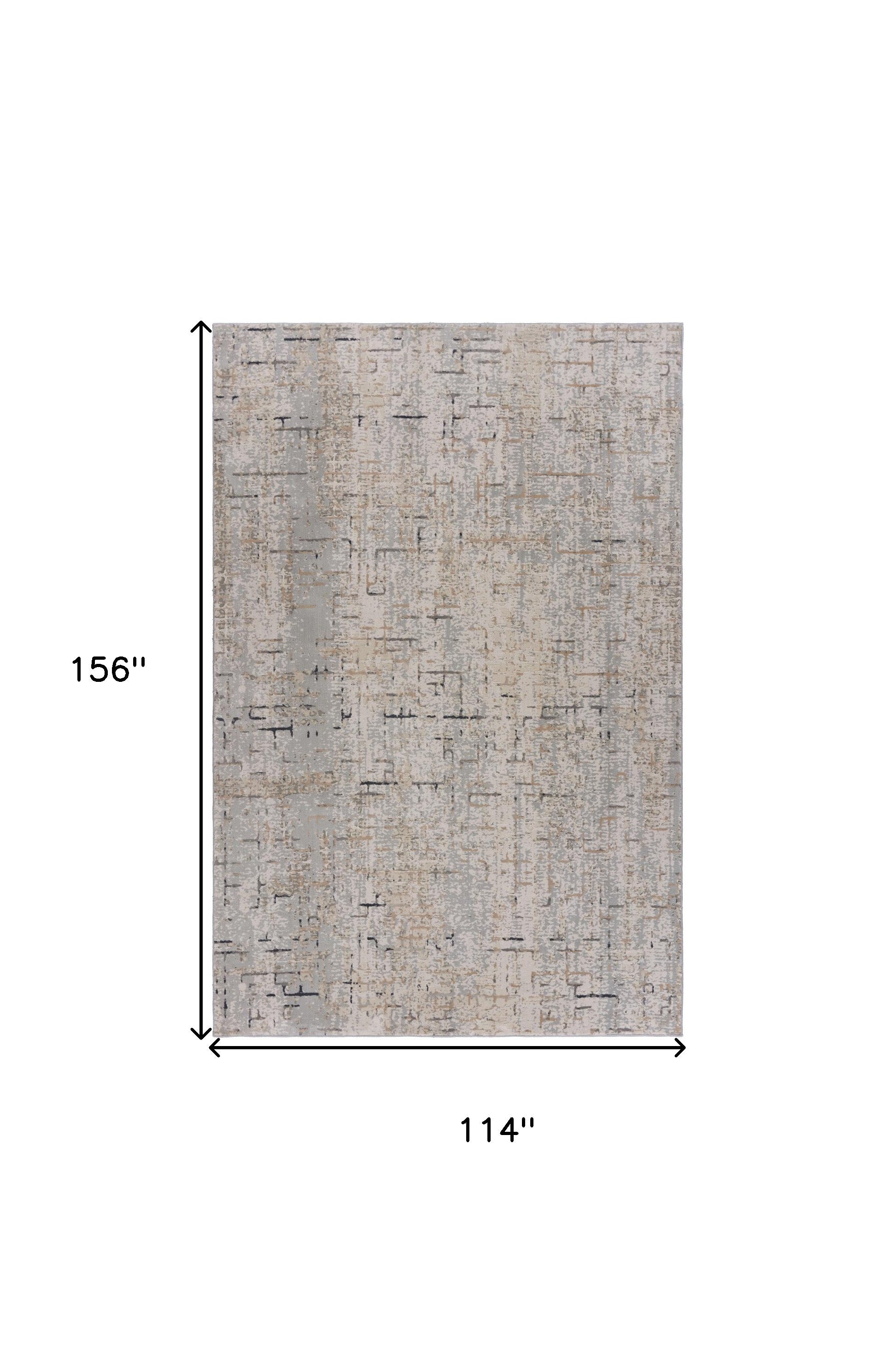 2' X 8' Cream Abstract Runner Rug