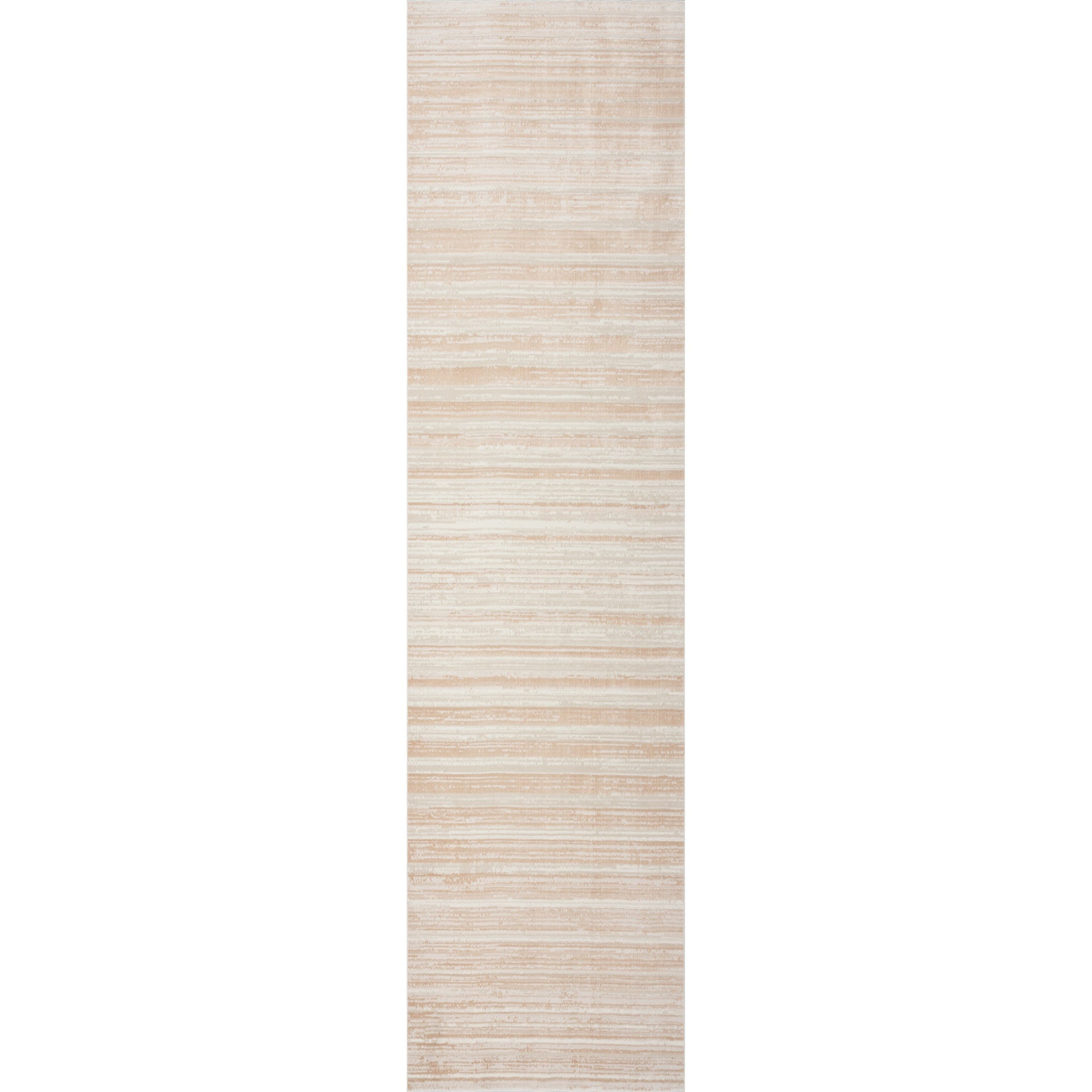 8' Beige Abstract Distressed Runner Rug