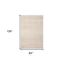 8' Beige Abstract Distressed Runner Rug