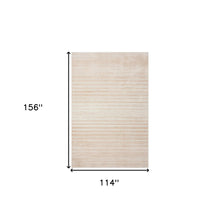 8' Beige Abstract Distressed Runner Rug