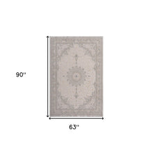 5' X 8' Gray Medallion Area Rug