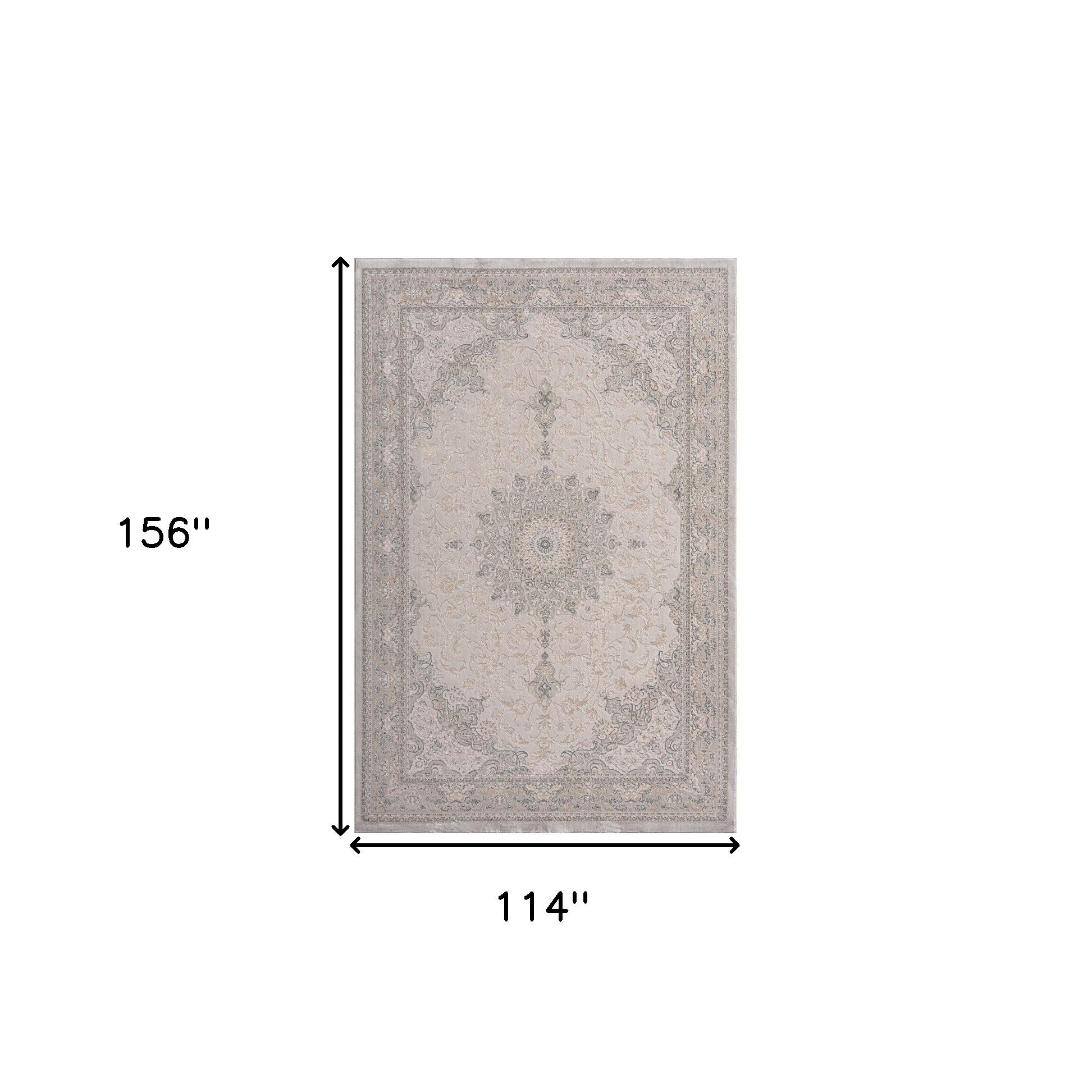 5' X 8' Gray Medallion Area Rug