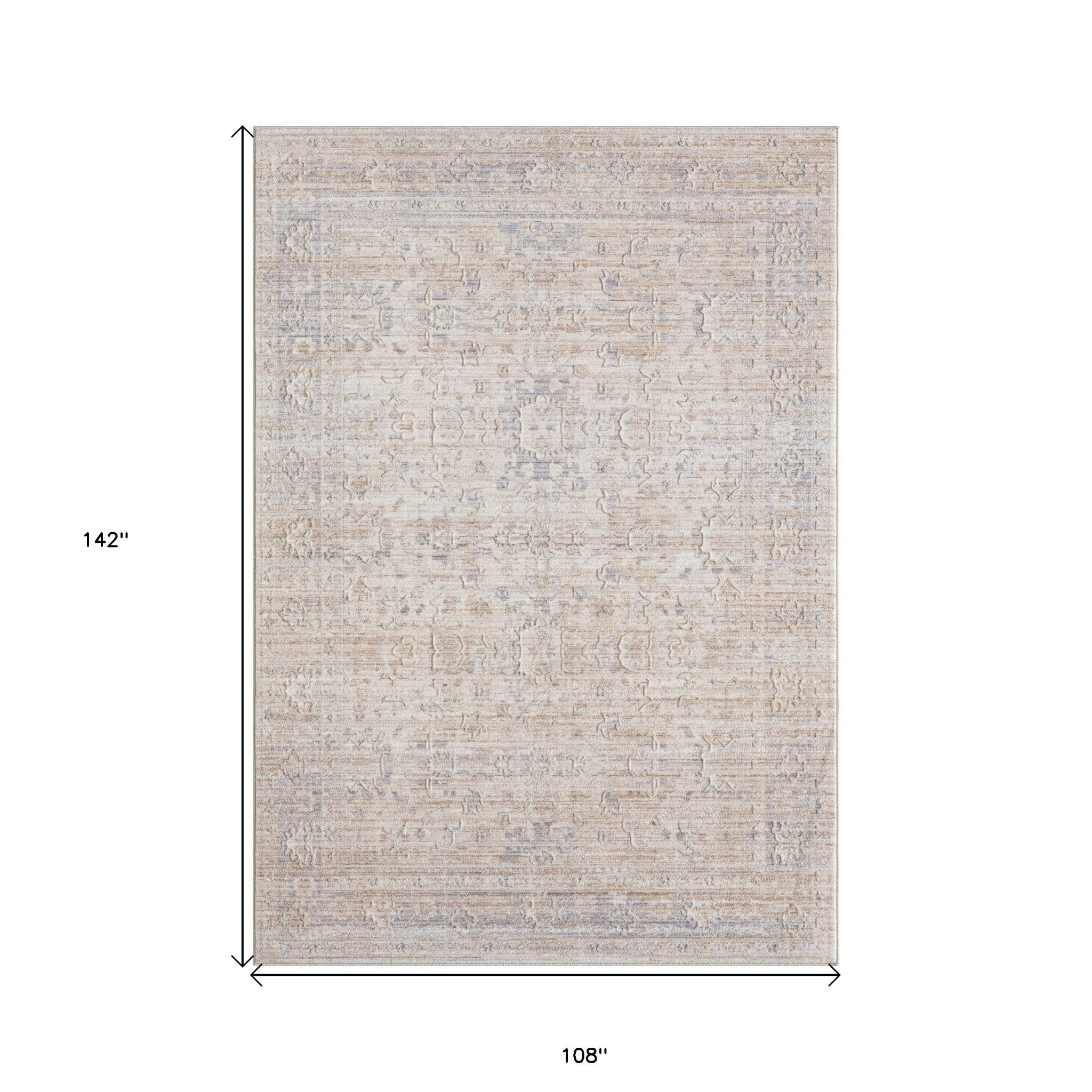 2' X 3' Gray Oriental Area Rug