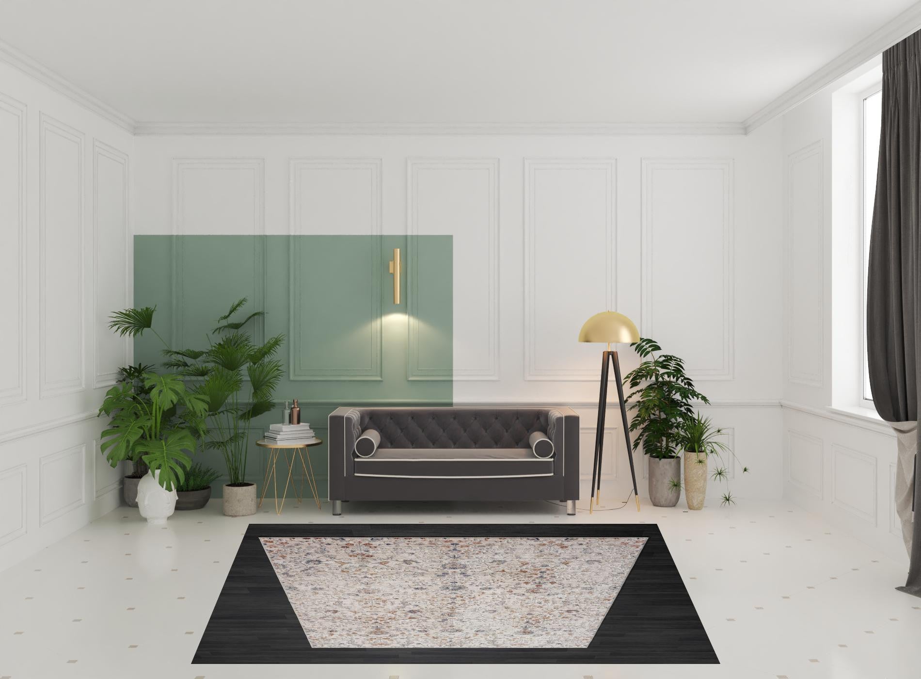 2' X 3' Red Floral Area Rug