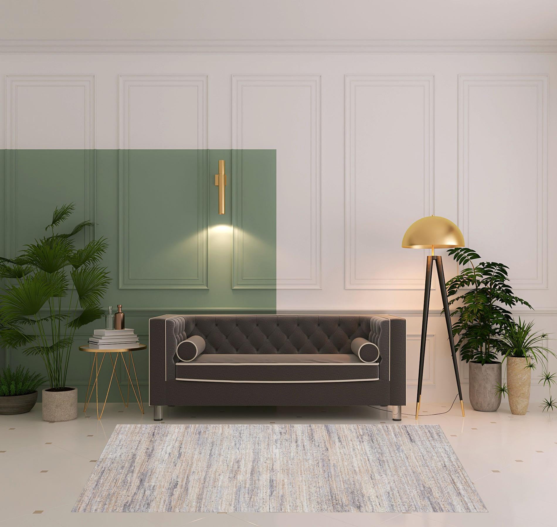 2' X 3' Gray Abstract Area Rug