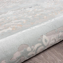 9' X 12' Blue Abstract Distressed Area Rug