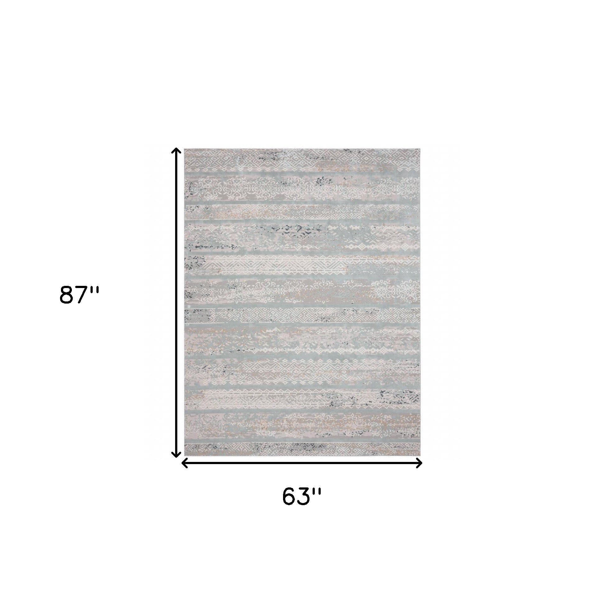 9' X 12' Blue Abstract Distressed Area Rug