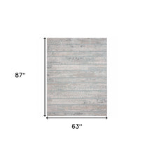 9' X 12' Blue Abstract Distressed Area Rug