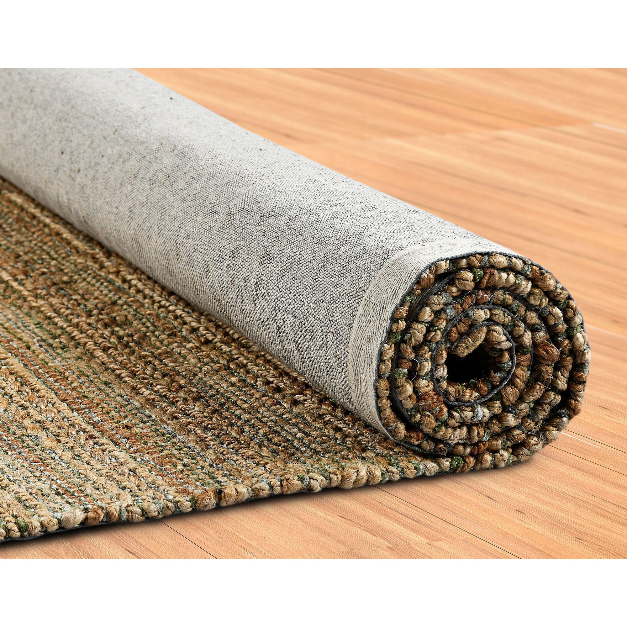 Green Abstract Hand Woven Non Skid Area Rug - 5' x 8'