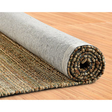 Green Abstract Hand Woven Non Skid Area Rug - 5' x 8'