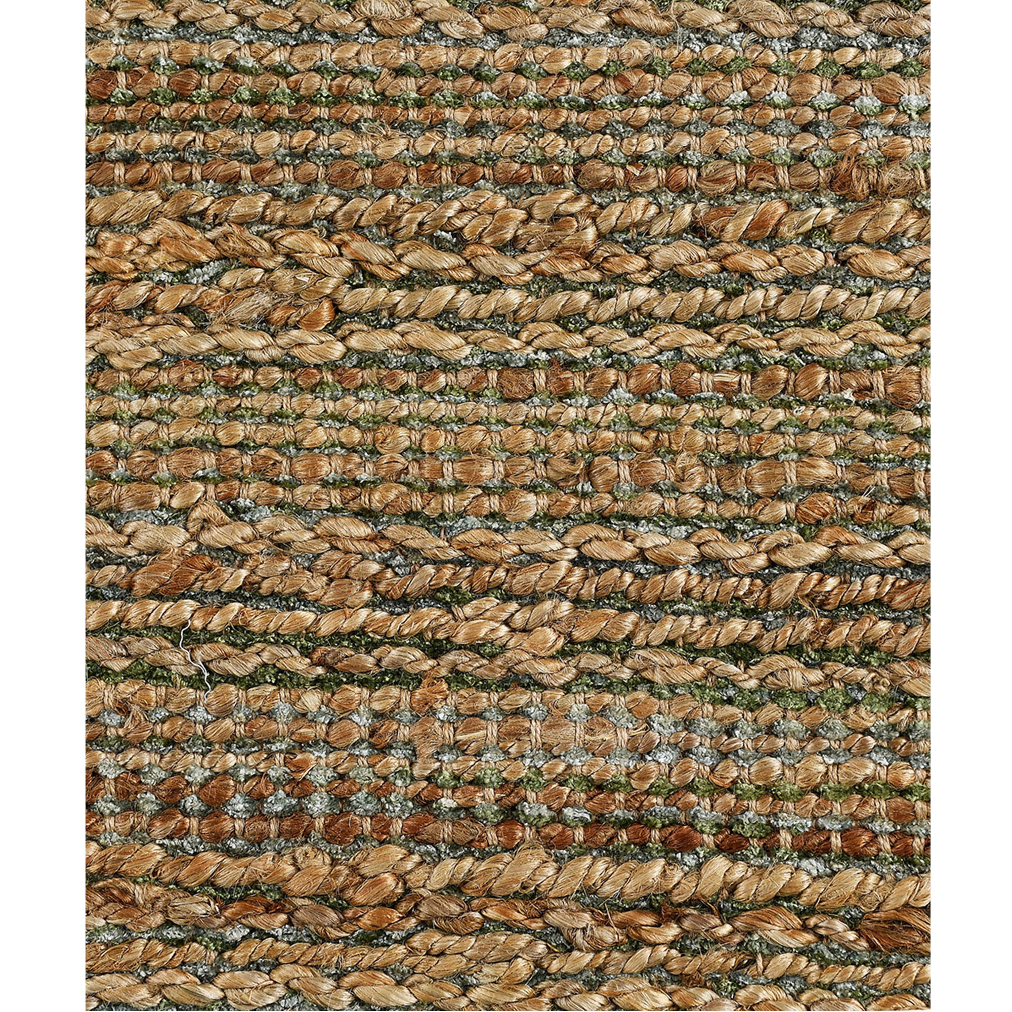 Green Abstract Hand Woven Non Skid Area Rug - 5' x 8'