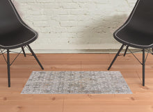5' X 8' Cream Abstract Distressed Area Rug