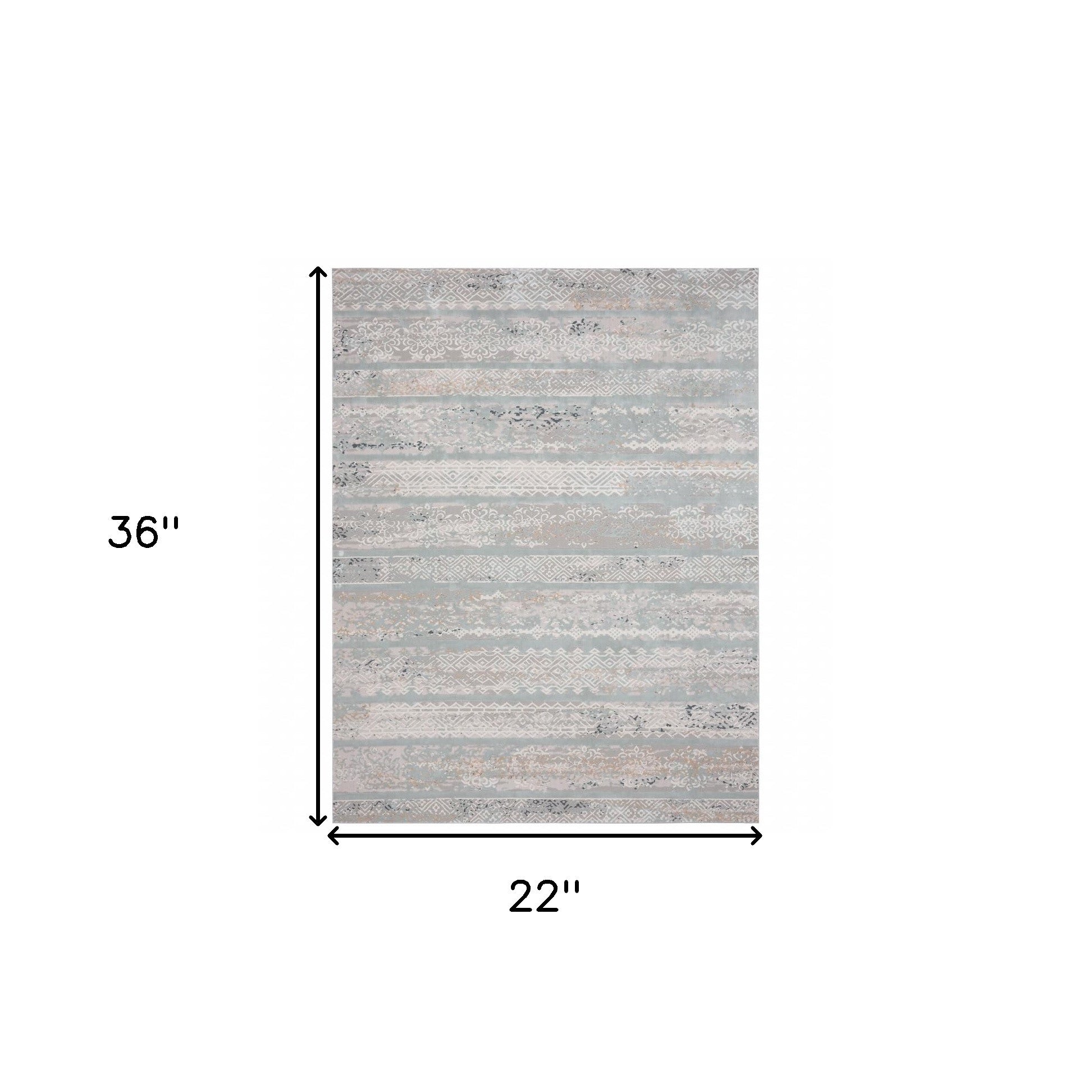 9' X 12' Blue Abstract Distressed Area Rug