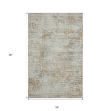 4' X 6' Gray Damask Distressed Area Rug