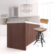 Natural Steel Swivel Low Back Adjustable Height Bar Chair With Footrest 46