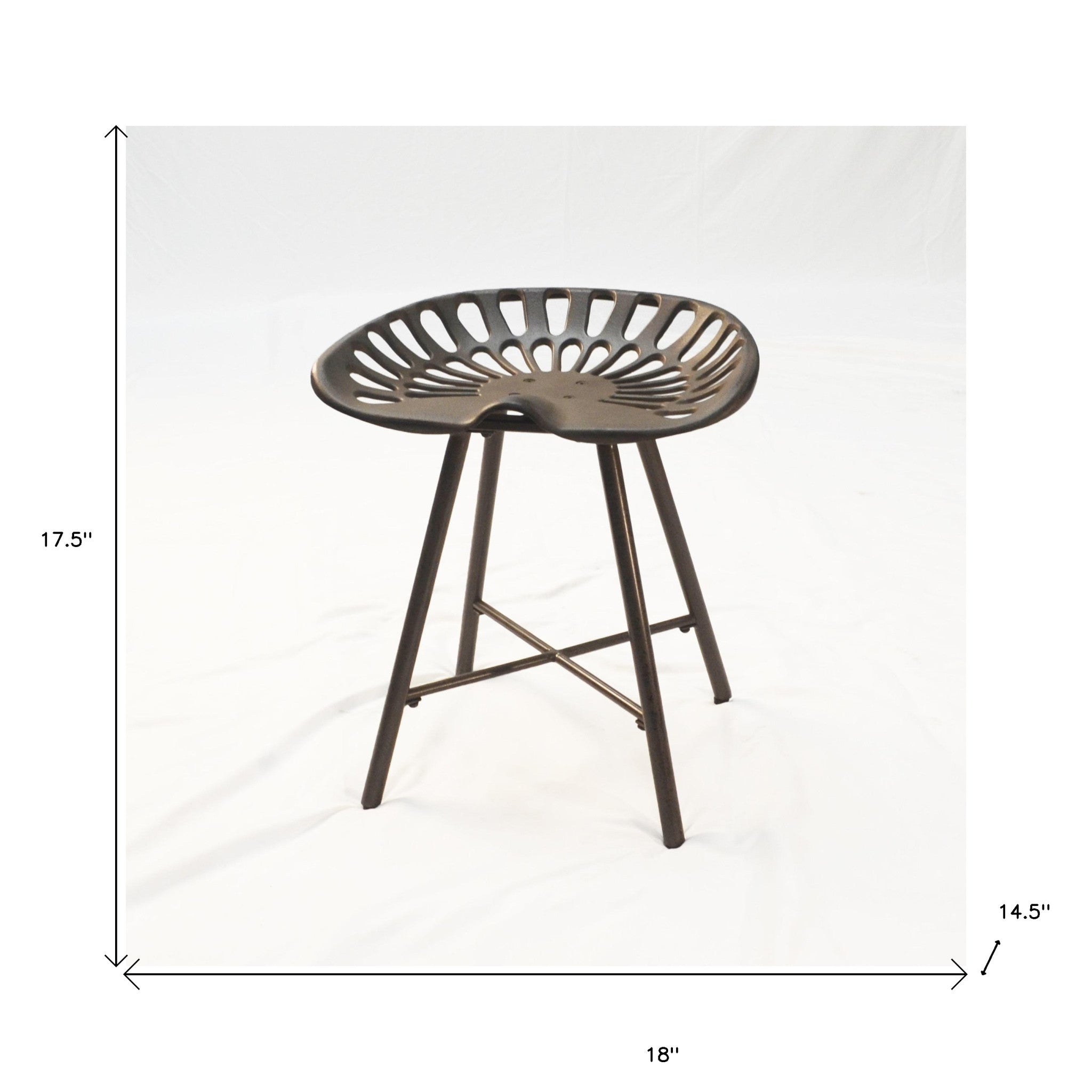 18" Copper Metal Backless Stool