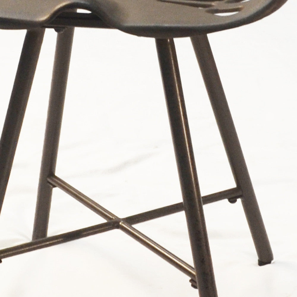 18" Copper Metal Backless Stool