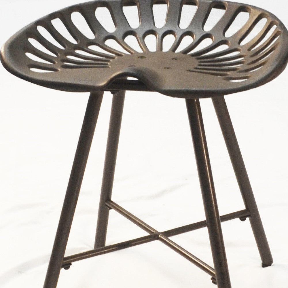 18" Copper Metal Backless Stool