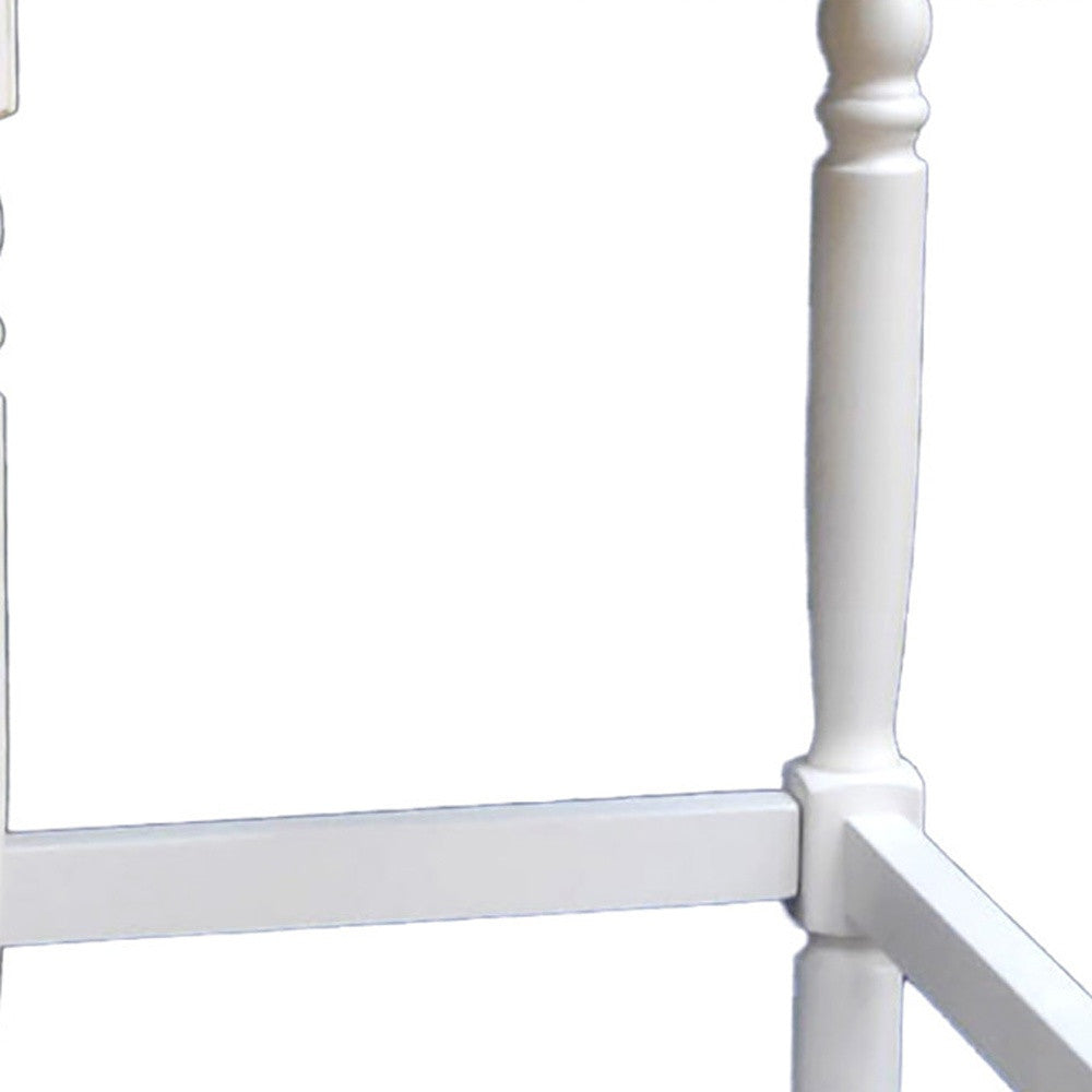 29" Natural And Antiqued White  Backless Bar Height Chair With Footrest