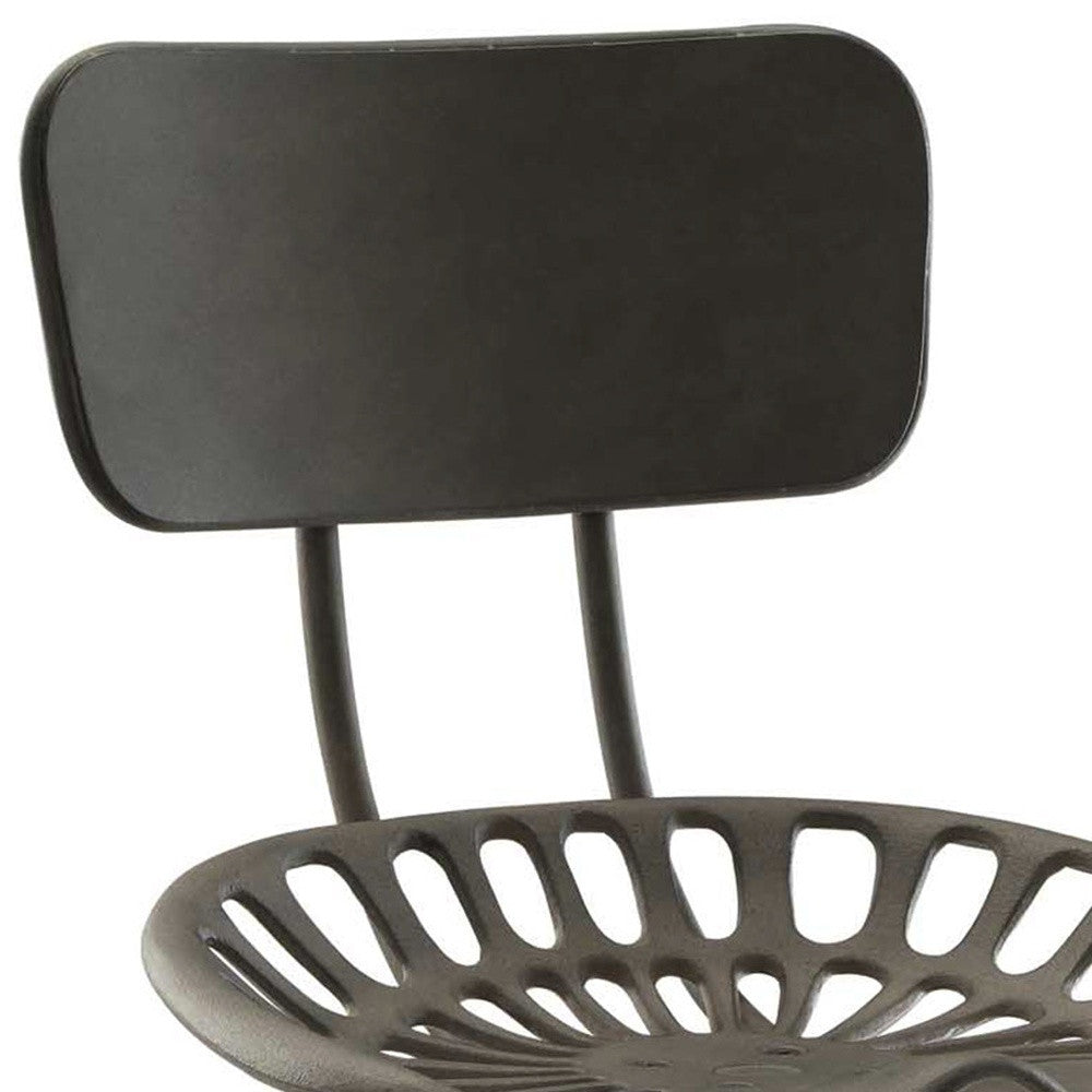 47" Industrial Backless Adjustable Height Bar Chair With Footrest