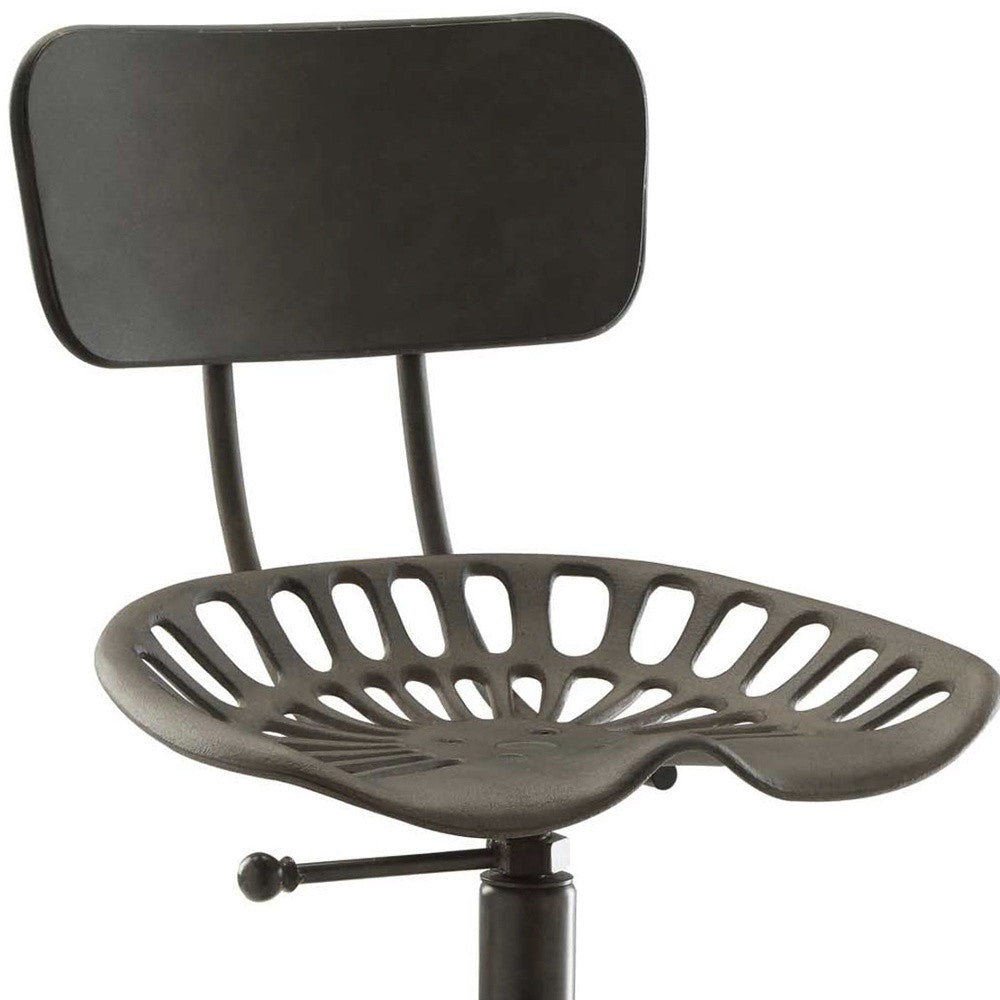 47" Industrial Backless Adjustable Height Bar Chair With Footrest