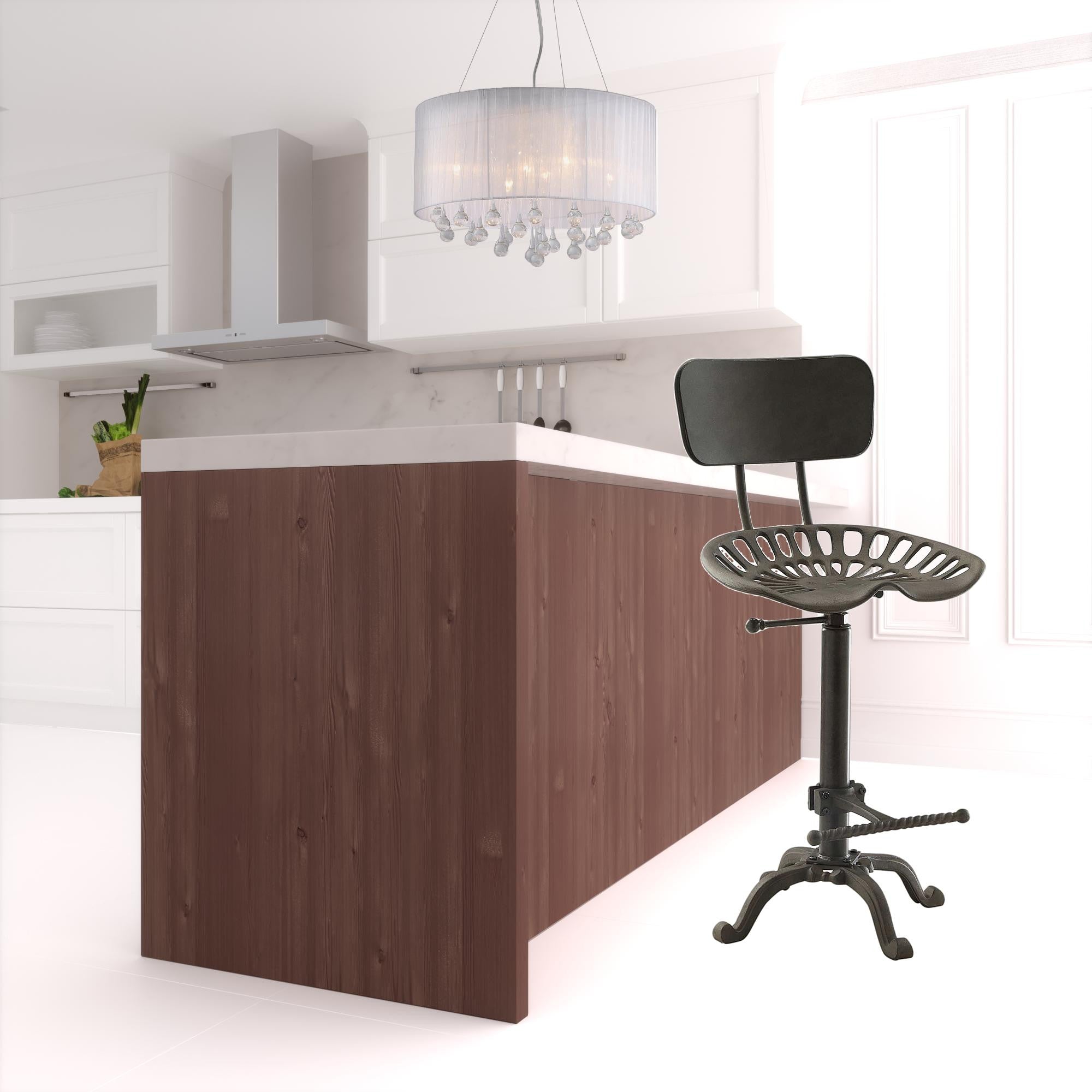 47" Industrial Backless Adjustable Height Bar Chair With Footrest