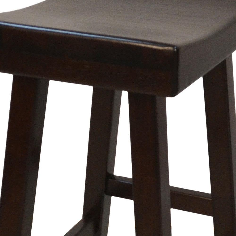 30" Espresso Backless Bar Height Chair With Footrest