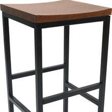 Silla de altura de barra sin respaldo giratoria de acero castaño de 30 