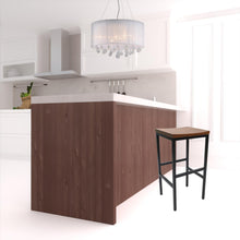 Silla de altura de barra sin respaldo giratoria de acero castaño de 30 