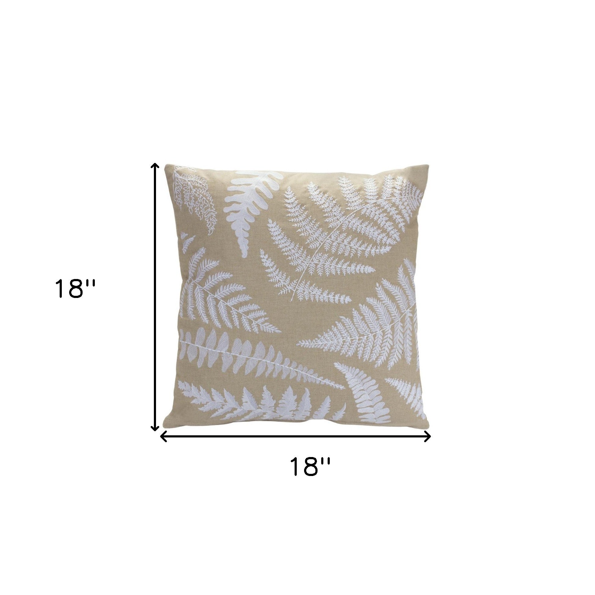 18" Dark Tan And White Zippered Cotton Blend Throw Pillow