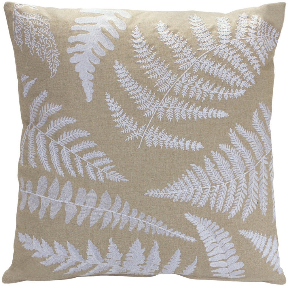 18" Dark Tan And White Zippered Cotton Blend Throw Pillow