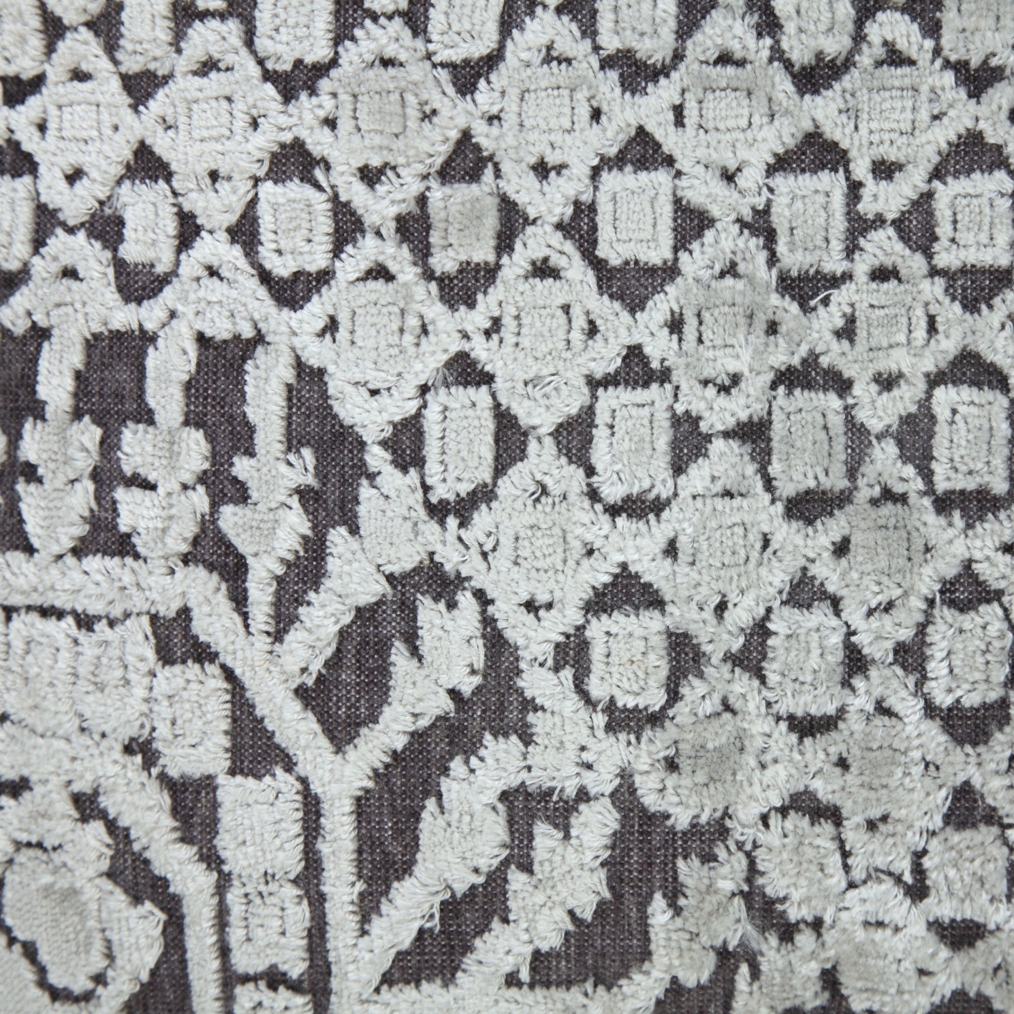 Set Of Two 20" X 20" Gray Geometric Zippered Viscose Throw Pillow