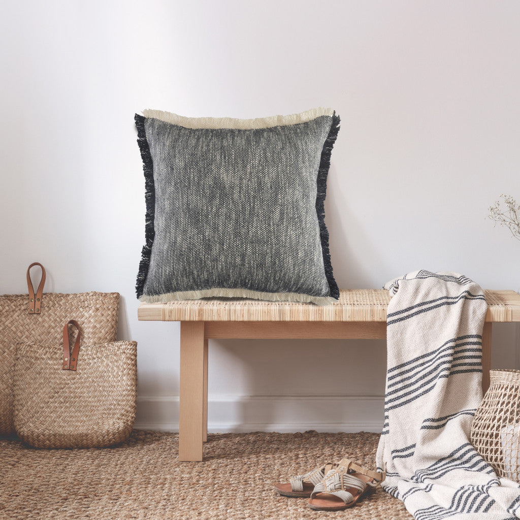 Juego de dos cojines de 100 % algodón con cremallera abstracta azul - 20" x 20"