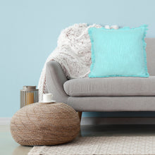 Juego de dos cojines de 100 % algodón con cremallera abstracta azul - 20