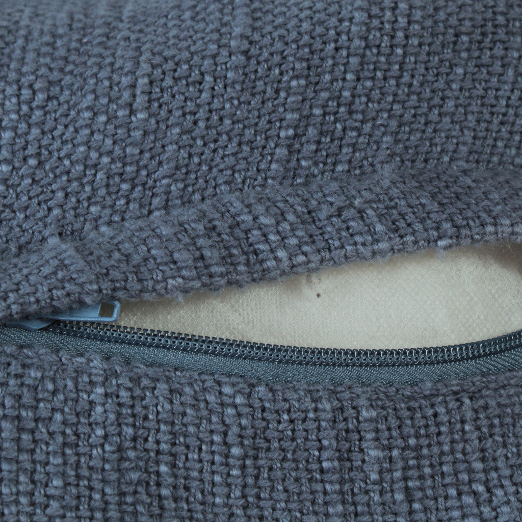 Juego de dos cojines de 100 % algodón con cremallera abstracta azul - 20" x 20"