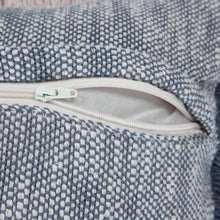 Juego de dos cojines de 100 % algodón con cremallera abstracta azul - 20