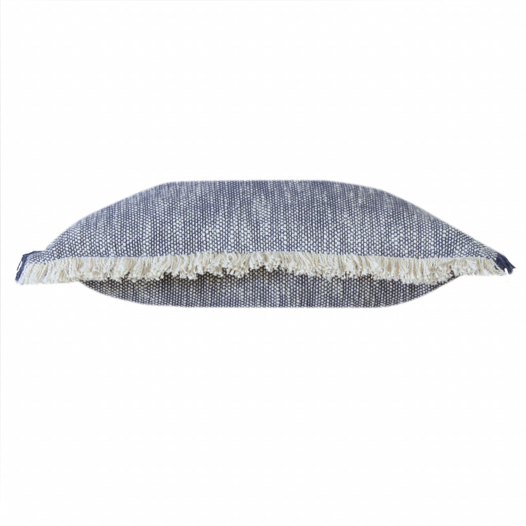 Juego de dos cojines de 100 % algodón con cremallera abstracta azul - 20" x 20"