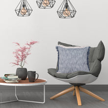 Juego de dos cojines de 100 % algodón con cremallera abstracta azul - 20