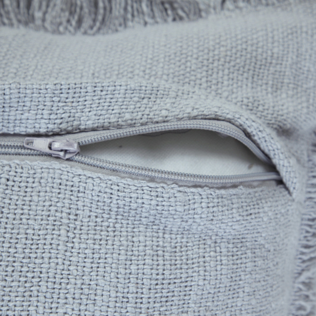 Juego de dos cojines de 100 % algodón con cremallera abstracta azul - 20" x 20"