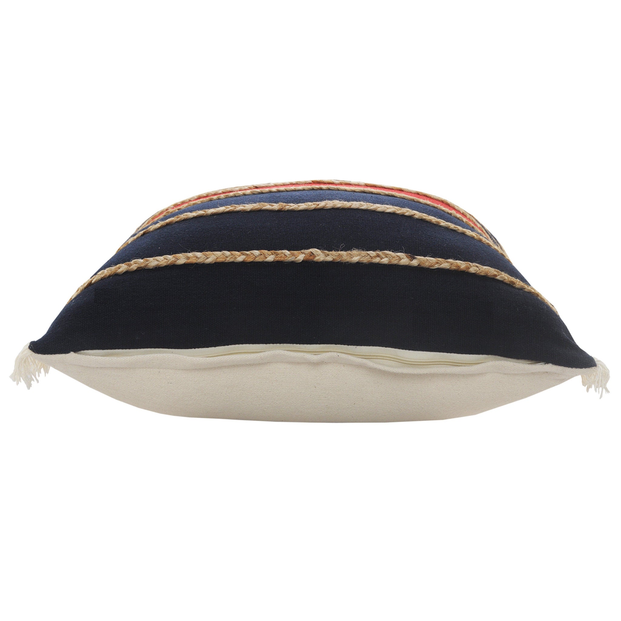 兩個裝 24 英寸 X 24 英寸紅色條紋拉鍊 100% 純棉抱枕