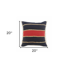 兩個裝 24 英寸 X 24 英寸紅色條紋拉鍊 100% 純棉抱枕