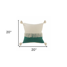 Juego de dos cojines de algodón 100% con cremallera azul de 20