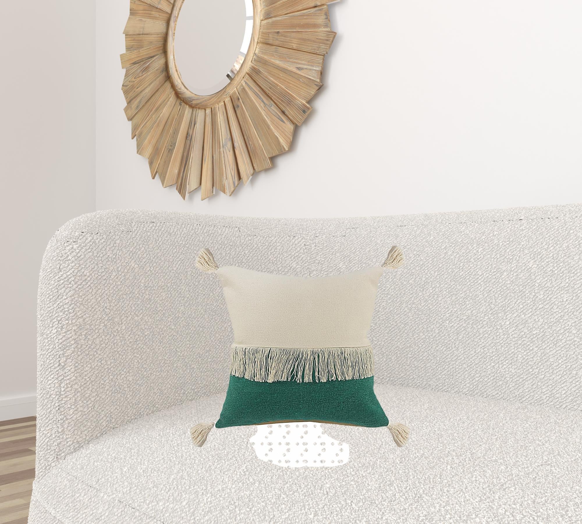 Juego de dos cojines de algodón 100% con cremallera azul de 20" x 20"