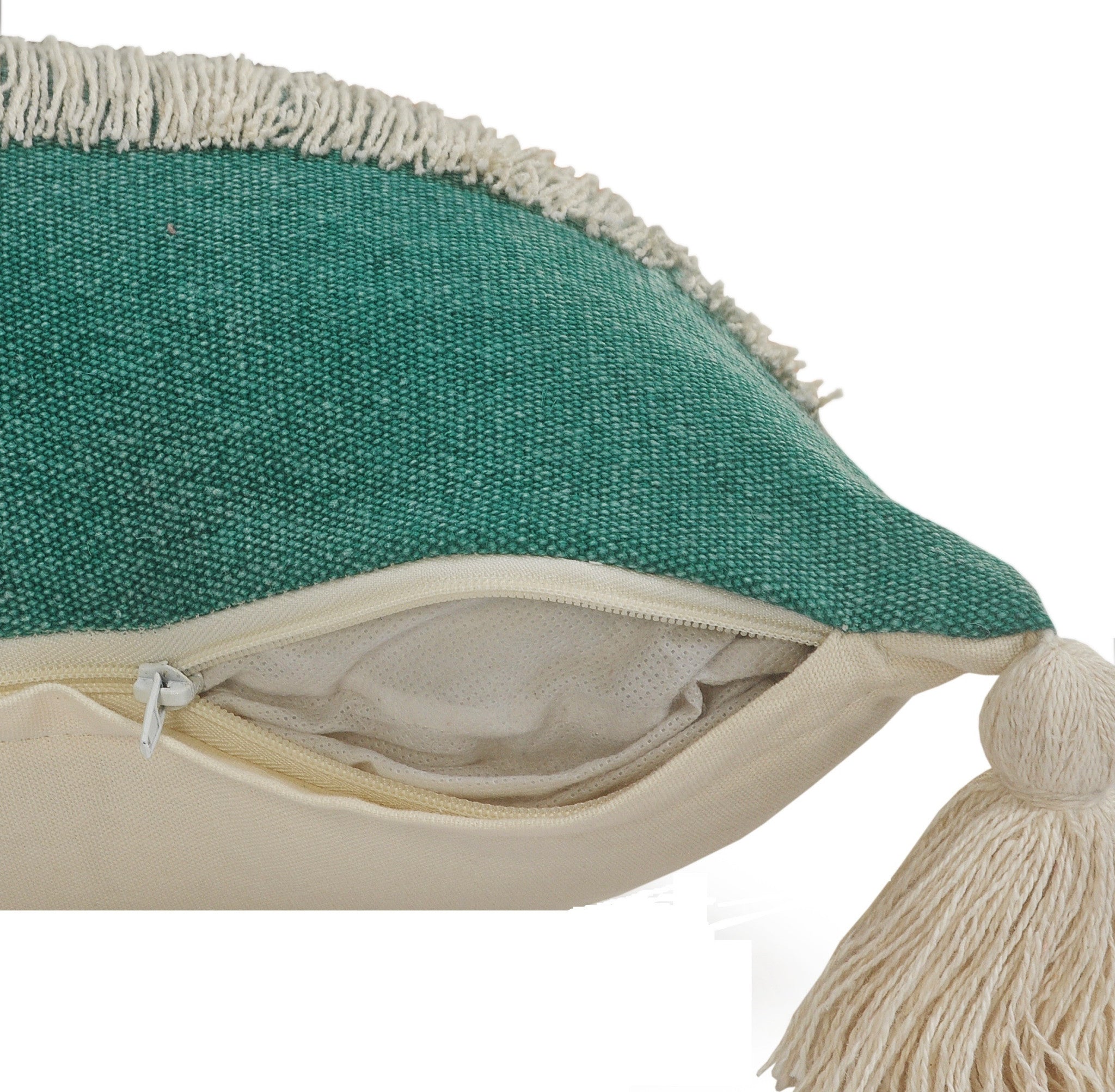 Juego de dos cojines de algodón 100% con cremallera azul de 20" x 20"