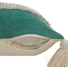 Juego de dos cojines de algodón 100% con cremallera azul de 20