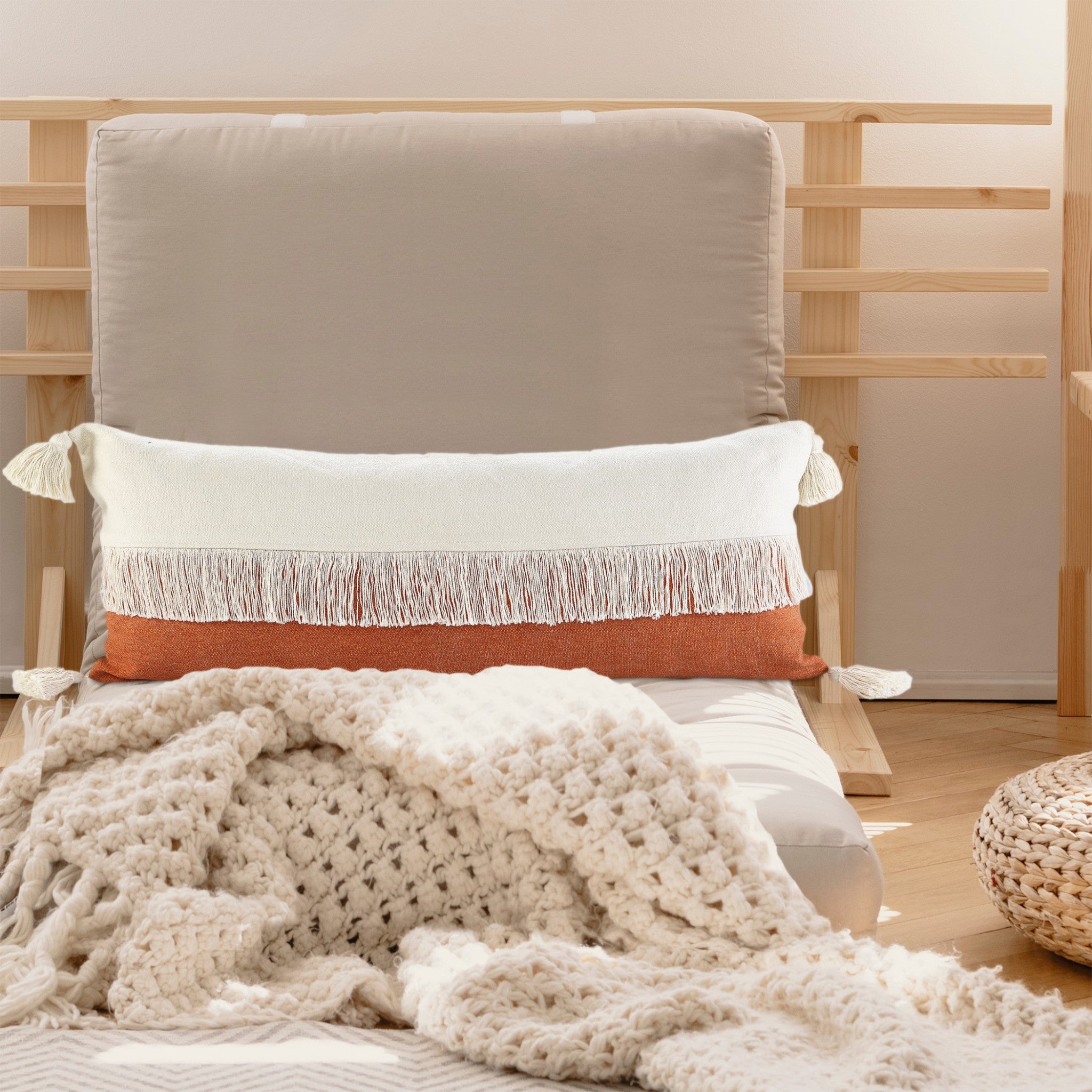 Juego de dos cojines de algodón 100% con cremallera azul de 20" x 20"